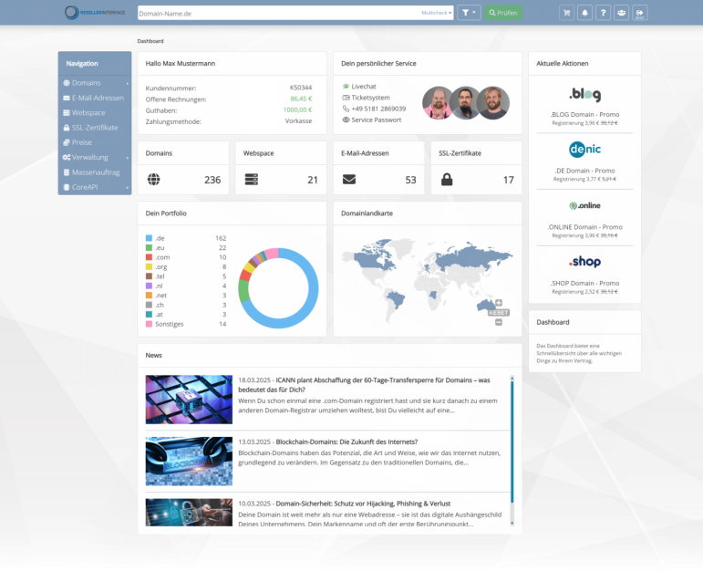dashboard-2 Unser Interface